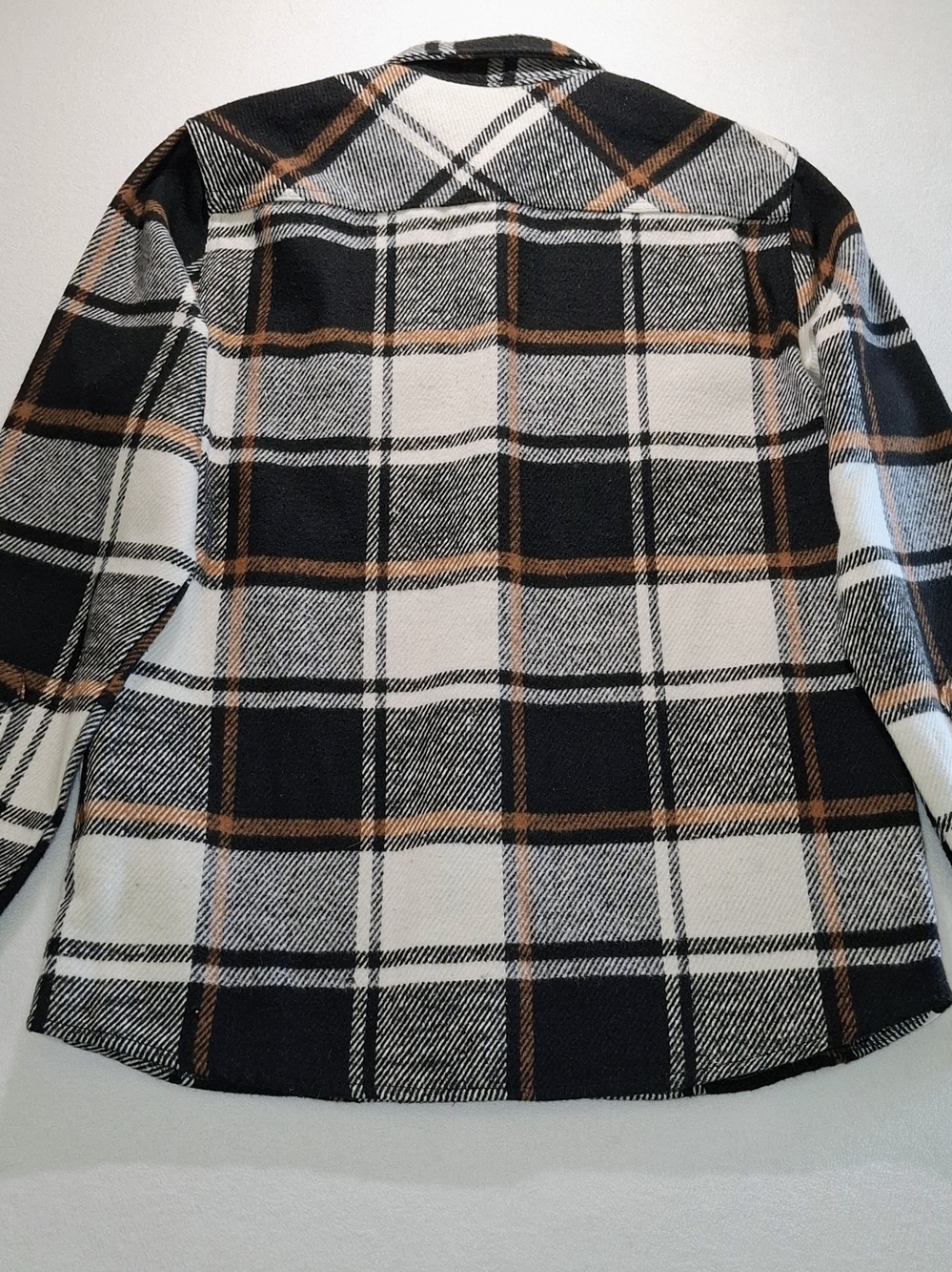 VSTR Lightweight Plaid Shirt Jacket - Black, White & Brown - Picture 8 of 11